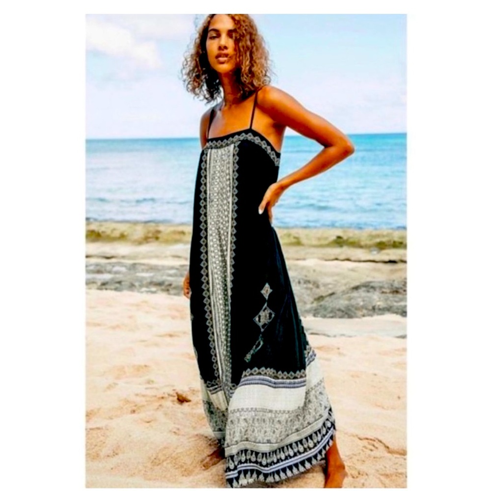 Free People Hazel Mixed Print Jumpsuit Onesie Jumper One Piece Boho Wide Leg M